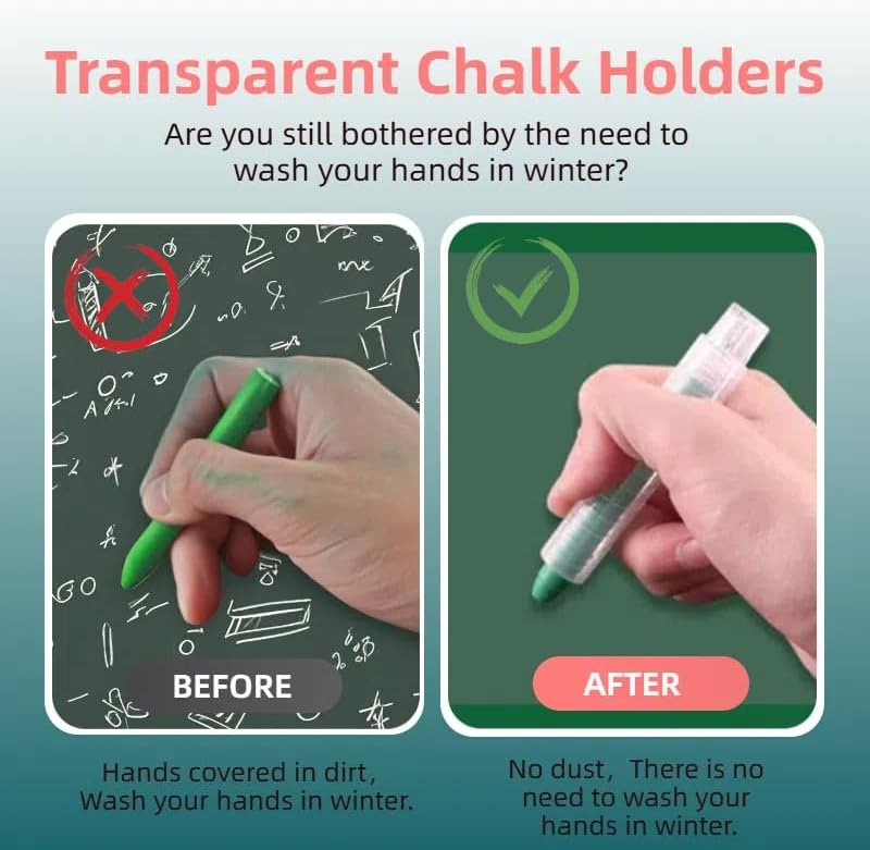 Laoha 10 pcs Plastic Chalk Clip，Transparent Chalk Holders Holder for Kids, Teachers, Students, Classroom or Office Use - Image 4